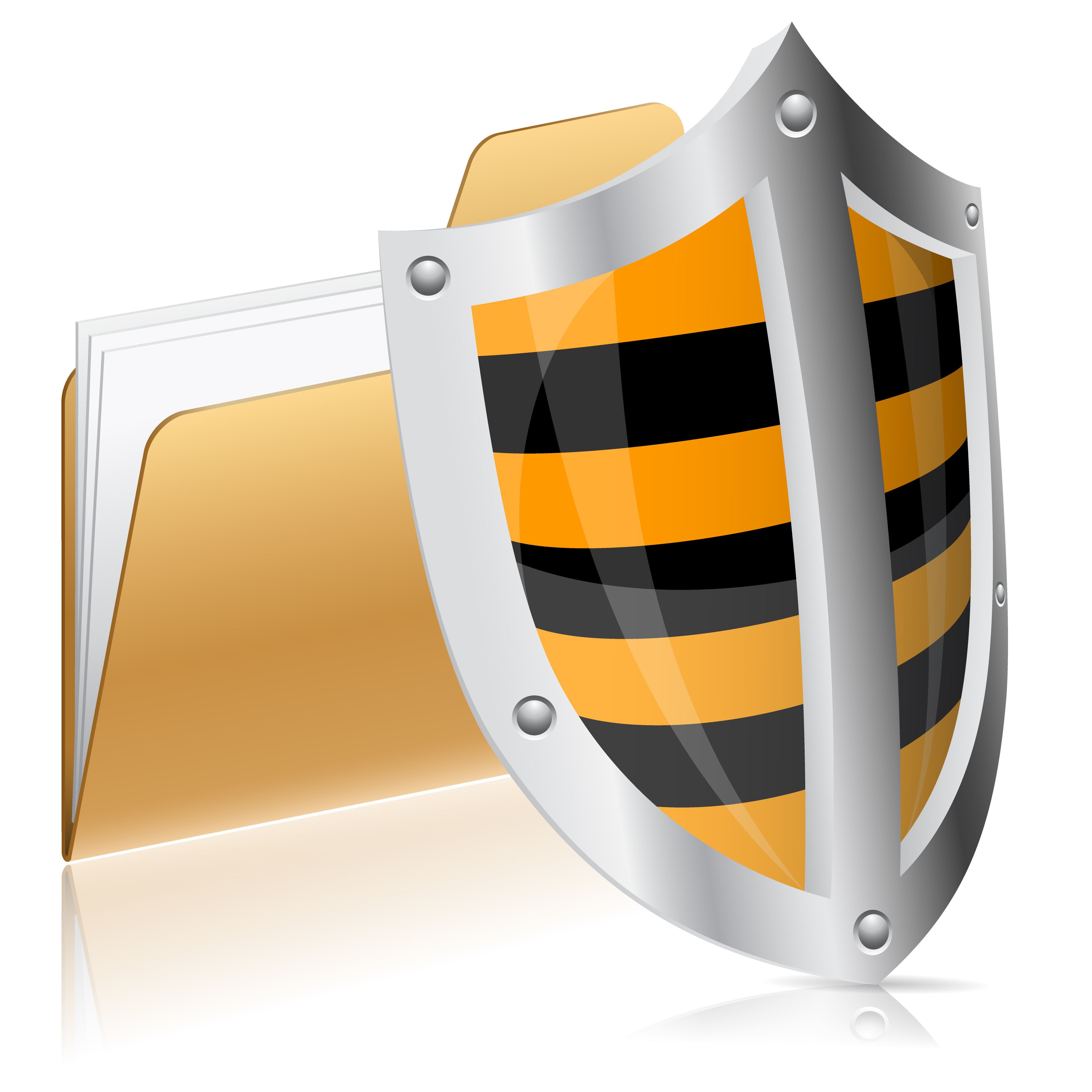 Folder protected by shield